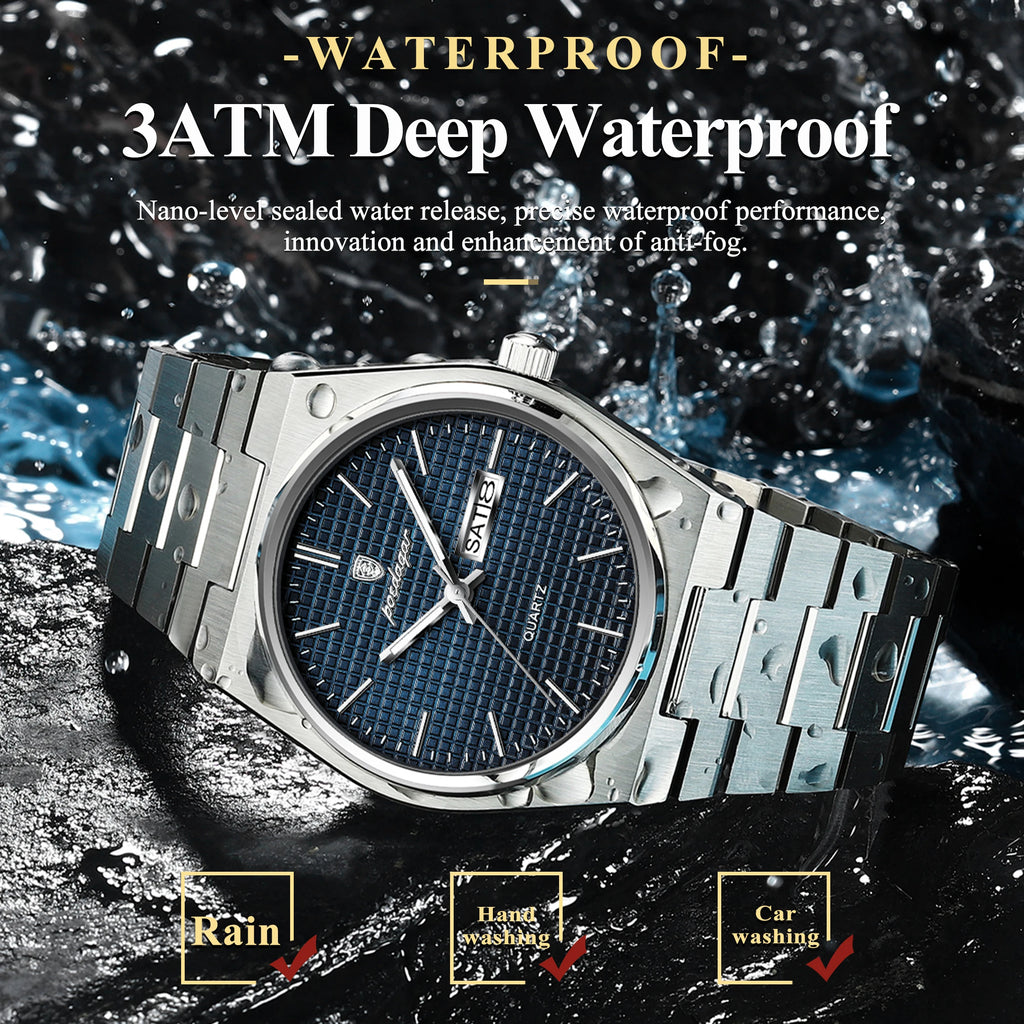 Poedagar Fashion Luxury Watch Waterproof Luminous Men Quartz Watches Stainless Steel Watch for Men