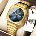 Poedagar 616 Men's Watch Luxury Classic Arabic Dial Quartz Wristwatch Montre Waterproof Gold Stainless Steel Watch for Men