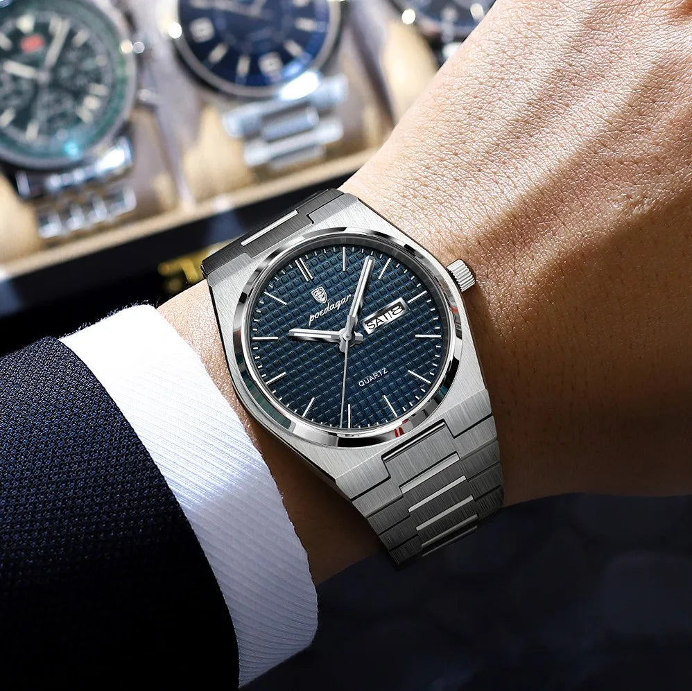 Poedagar Fashion Luxury Watch Waterproof Luminous Men Quartz Watches Stainless Steel Watch for Men