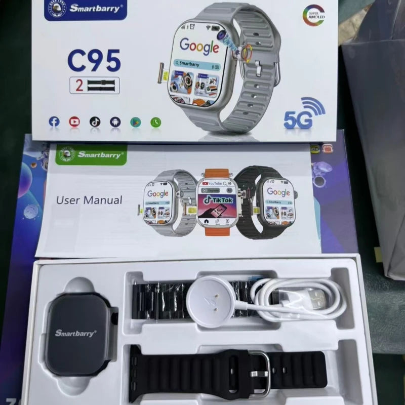 C95 Android 4G Smartwatch (64GB) with SIM Card & HD Video Calling