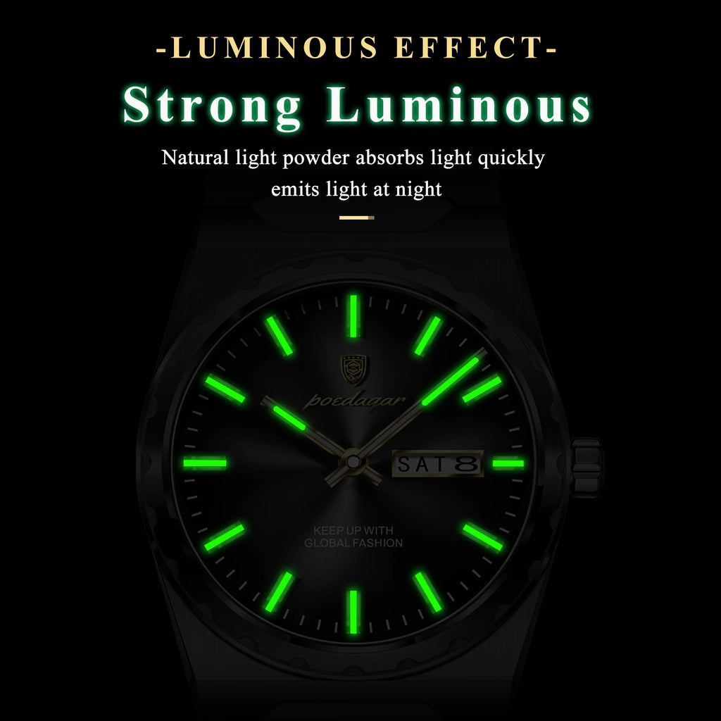 Poedagar 847 Luxury Men Watch Stainless Steel Bracelet Date Quartz Watches Waterproof Wristwatch Montre Reloj Wholesale Price