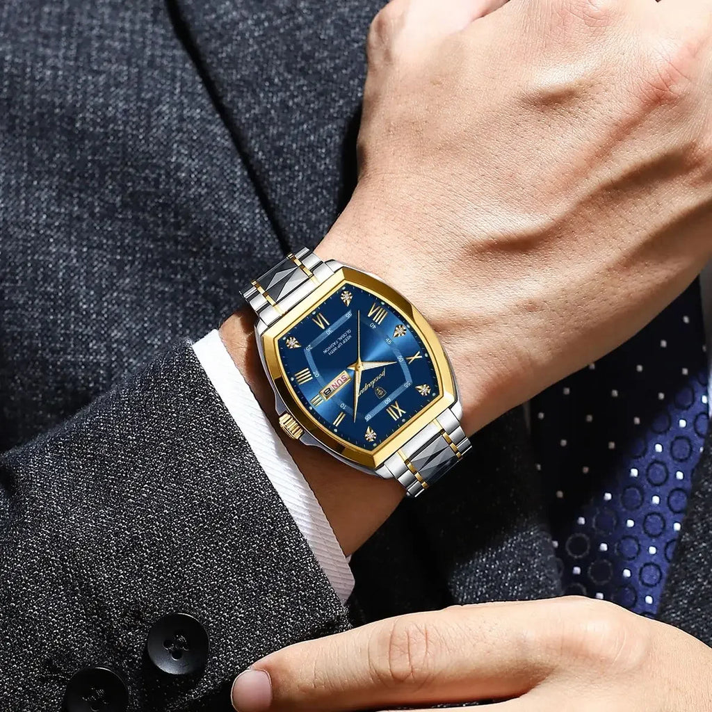 Poedagar New Fashion Stainless Steel Luxury Watch Waterproof Luminous Date Men's Quartz Watch for Men