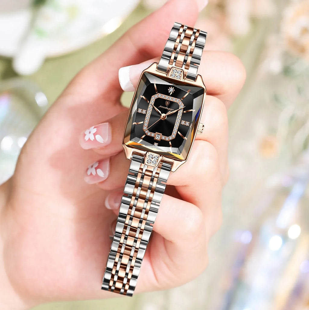 Poedagar 785 Elegant Womens Watches Waterproof Date Reloj Mujer Ladies Watch Stainless Steel Business Quartz Watch for Women