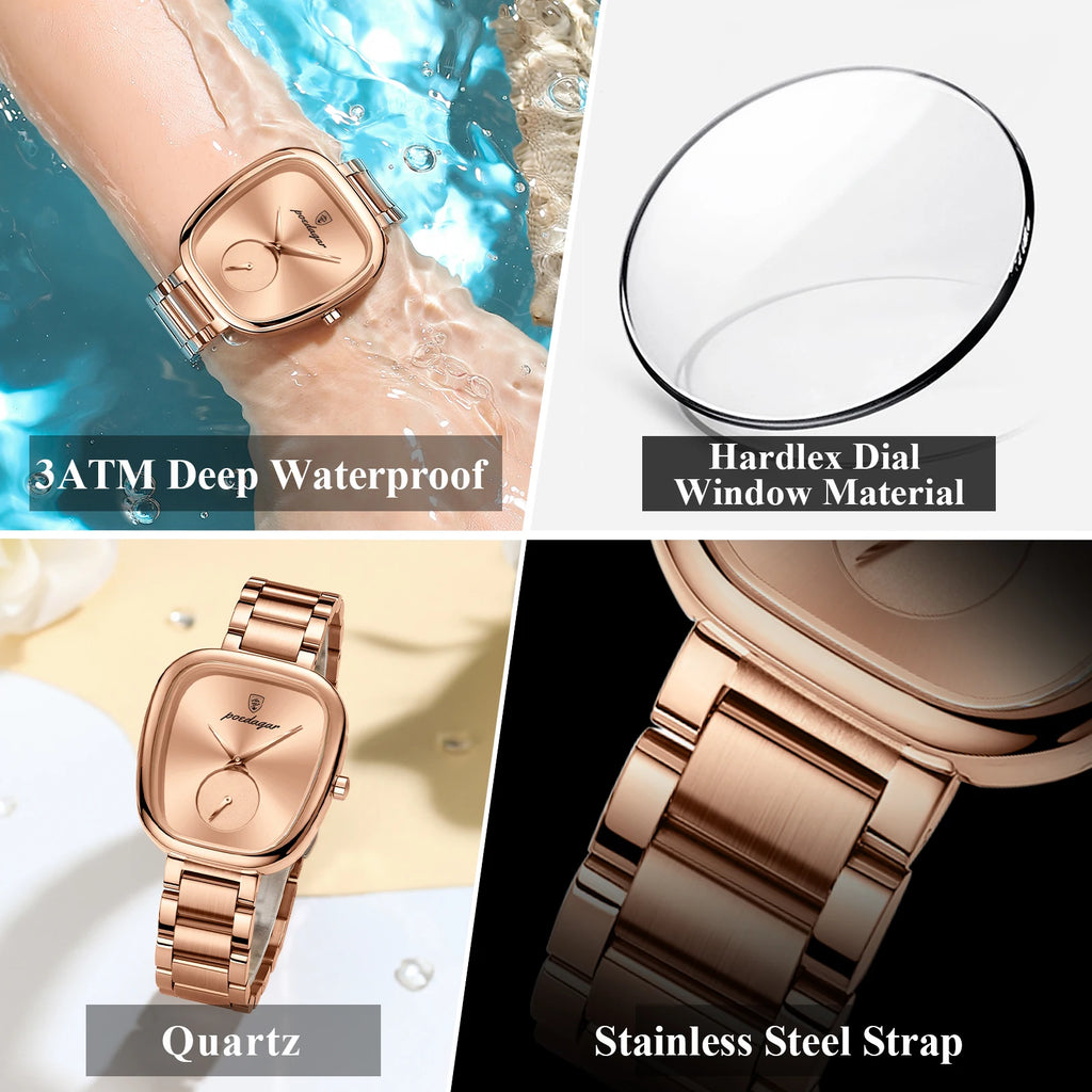 Poedagar 783 Luxury Quartz Watch for Women Waterproof High Quality Stainless Steel Ladies Watches