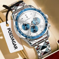 Poedagar 815 Luxury Men Watches Fashion Chronograph Date Reloj Hombre Stainless Steel Band Waterproof Business Watch for Men