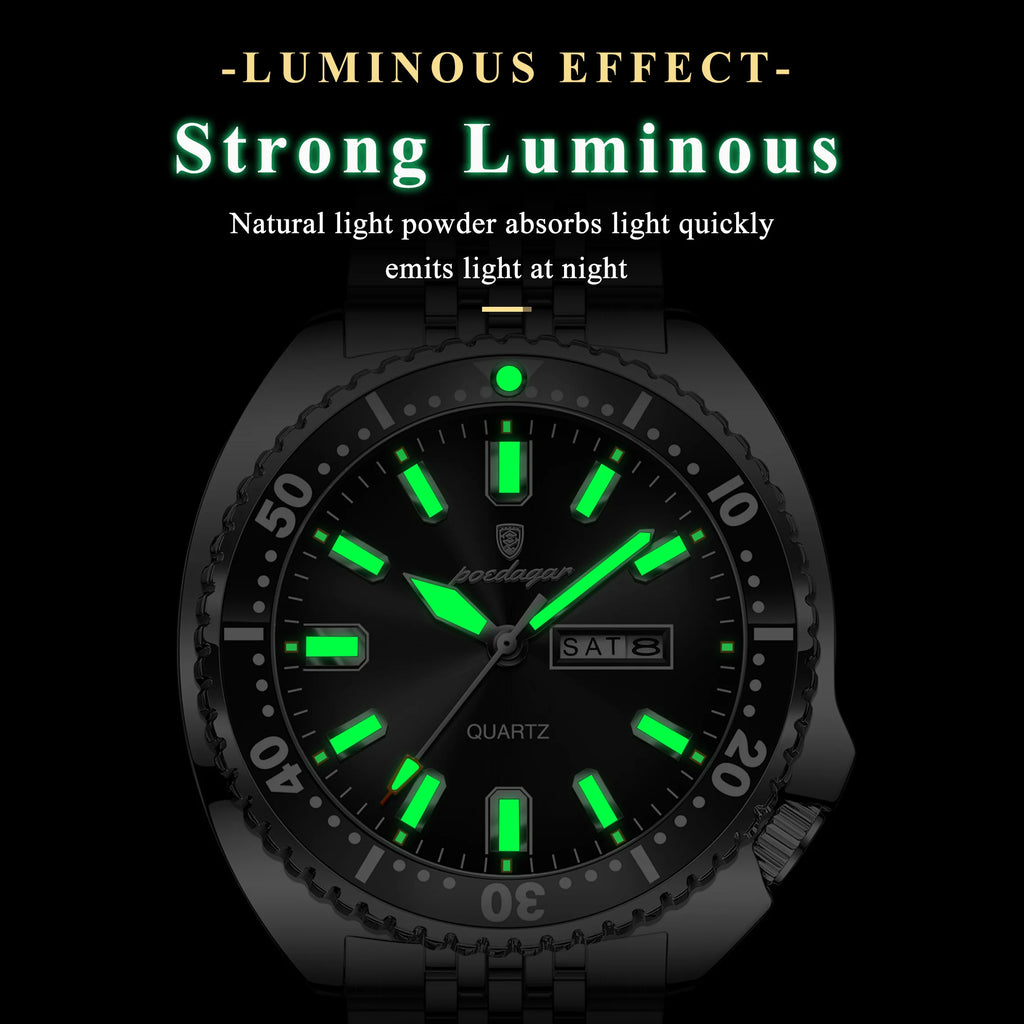 Poedagar 682 Luxury Business Men's Watch Montres Stainless Steel Waterproof Luminous Hot Sale Quartz Wristwatch for Men Reloj