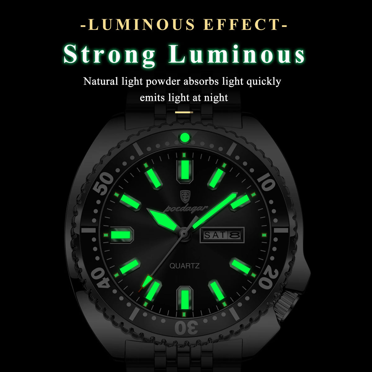 Poedagar 682 Luxury Business Men's Watch Montres Stainless Steel Waterproof Luminous Hot Sale Quartz Wristwatch for Men Reloj