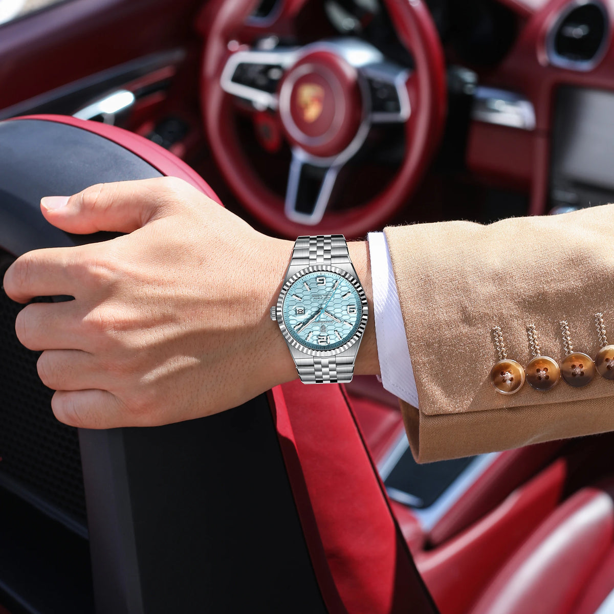 Poedagar High Quality Stainless Steel Quartz Watch Luxury Waterproof Luminous Men's Wristwatch