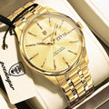 Poedagar 843 Luxury Men Watch Fully Gold Plated Factory Direct Business Waterproof Quartz Wristwatch Wholesale Montre Homme
