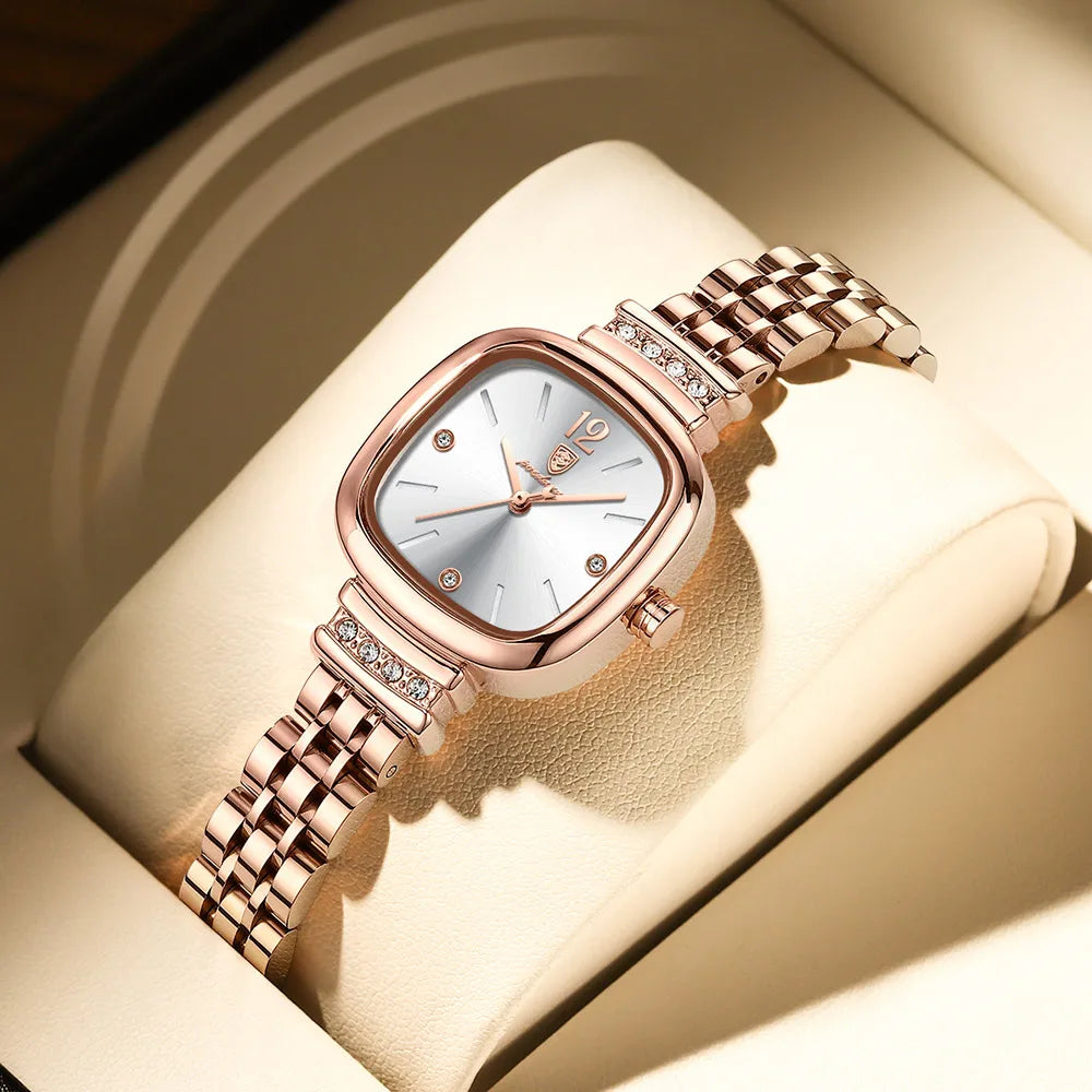 Poedagar Hot Sale Watch for Woman Fashion Popular Stainless Steel Ladies Wristwatch Waterproof Quartz Watches
