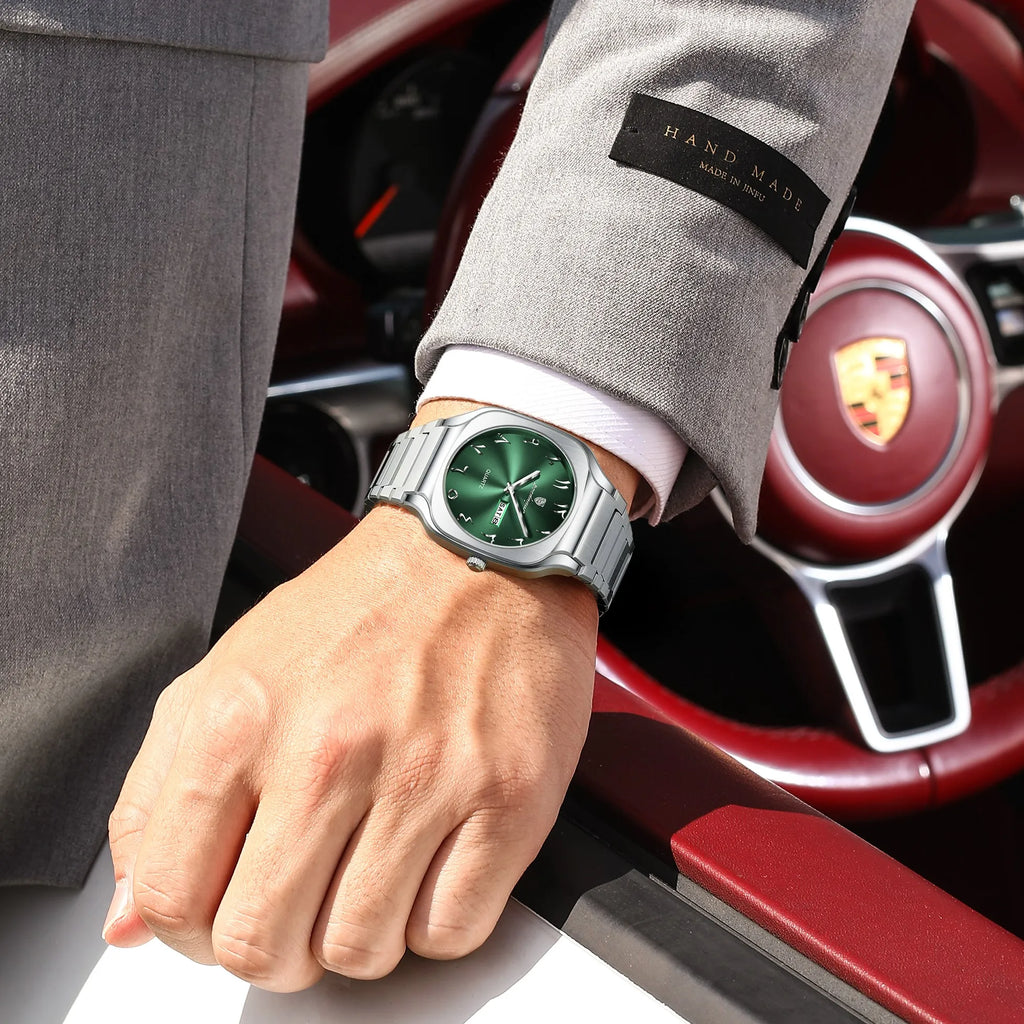 Poedagar 616 Men's Watch Luxury Classic Arabic Dial Quartz Wristwatch Montre Waterproof Stainless Steel Business Watch for Men