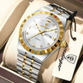 Poedagar 872 Luxury Men's Watch Week Date Waterproof Quartz Watch Luminous Stainless Steel Wristwatch for Men