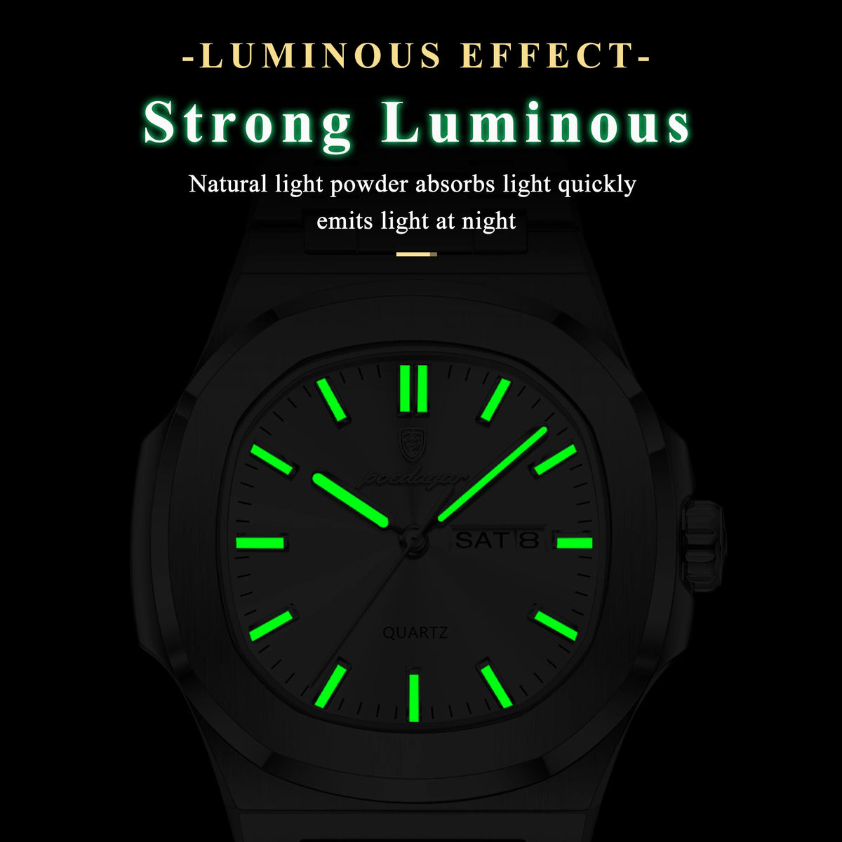 Poedagar 853 Luxury Mens Watch Waterproof Quartz Watches Classic Vintage Orologio Luminous Stainless Steel Watch for Men