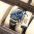Poedagar Luxury Watch for Men Sports Leather Men's Watches Waterproof Luminous Chronograph Men Quartz Watches
