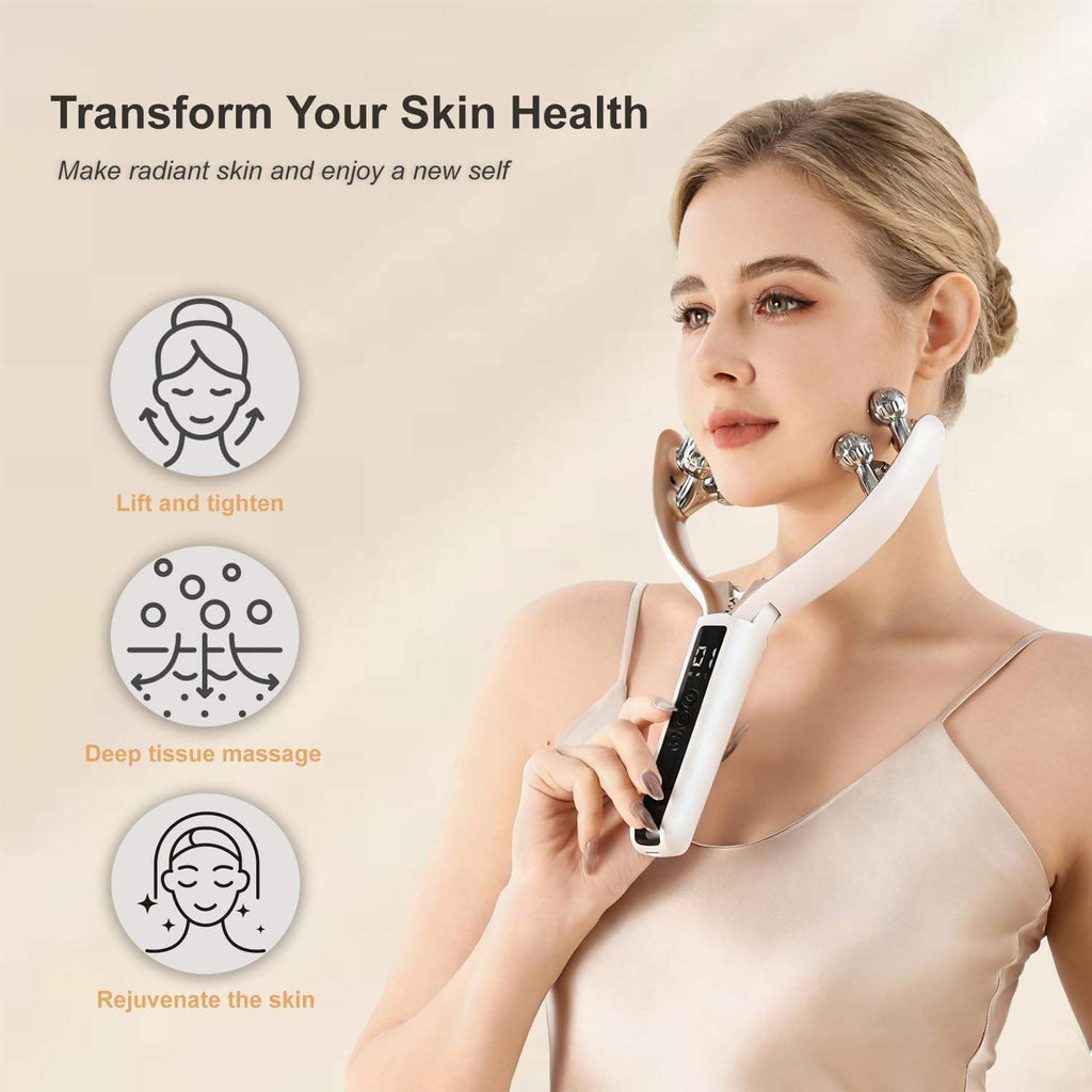 V-Face Shaping Massager – 3D Roller EMS + RF + Vibration