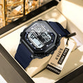 Poedagar 993 Silicone Waterproof Men Digital Quartz Chronograph Relojes LED Dual Time Display Electronic Men's Watch