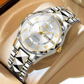 Poedagar 858 Watch for Men Luxury Waterproof Luminous Quartz Watches Date Week Moissanite Reloj Stainless Steel Men Watch
