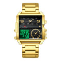 Va Va Voom Multi-Functional Square Dual Display Wristwatch