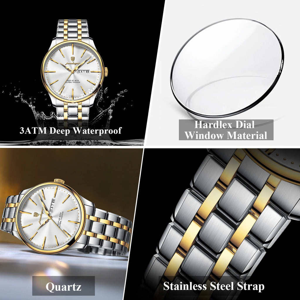 Poedagar 843 Men Watch Ready to Ship Factory Direct Wholesale Luxury Classic Waterproof Calendar Quartz Wristwatch Montre Reloj
