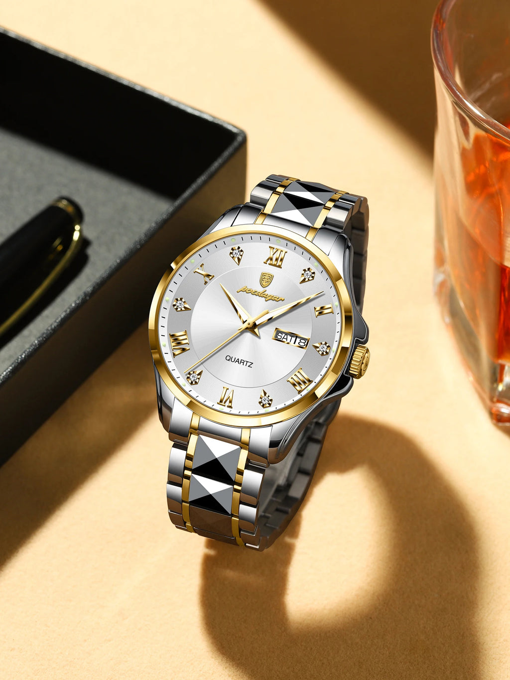 Poedagar 883 Original High Quality Relojes Hombre Waterproof Luminous Men's Wrist Watch Stainless Steel Quartz Watches for Men
