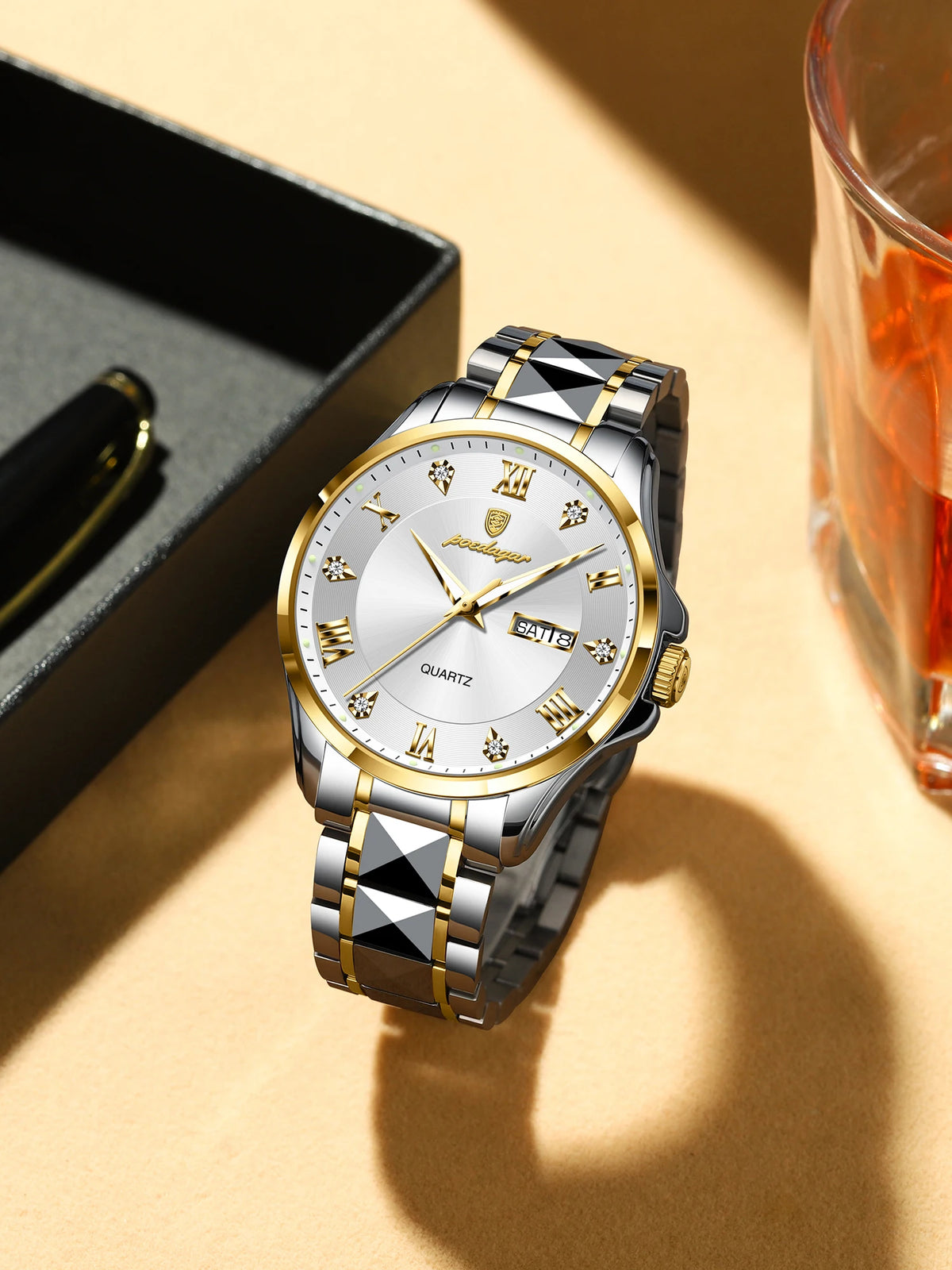 Poedagar 883 Original High Quality Relojes Hombre Waterproof Luminous Men's Wrist Watch Stainless Steel Quartz Watches for Men