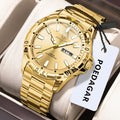 Poedagar 959 Luxury Men's Watch Retro Business Stainless Steel Reloj Quartz Wristwatch Waterproof Luminous Date Watch for Men