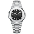 Poedagar Luxury Men Wristwatch Square Men Watches Waterproof Luminous Date Stainless Steel Quartz Watch for Men