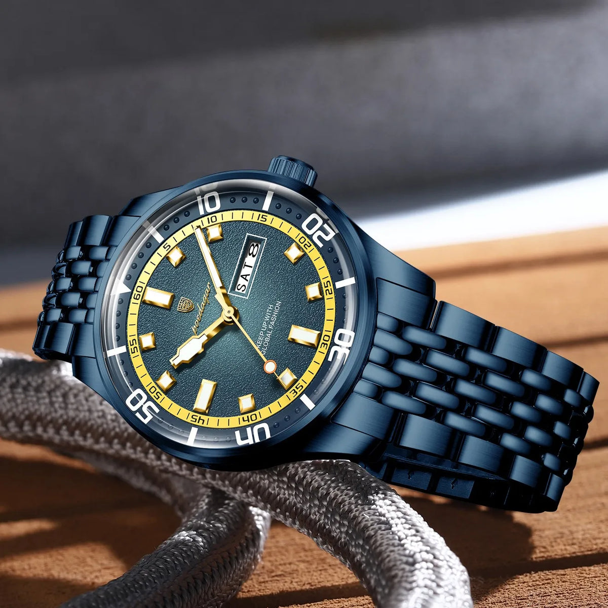 Poedagar 609 Men's Watch Stainless Steel Quartz Watches Montre Homme Date Luxury Fashion Waterproof Luminous Wristwatch for Men