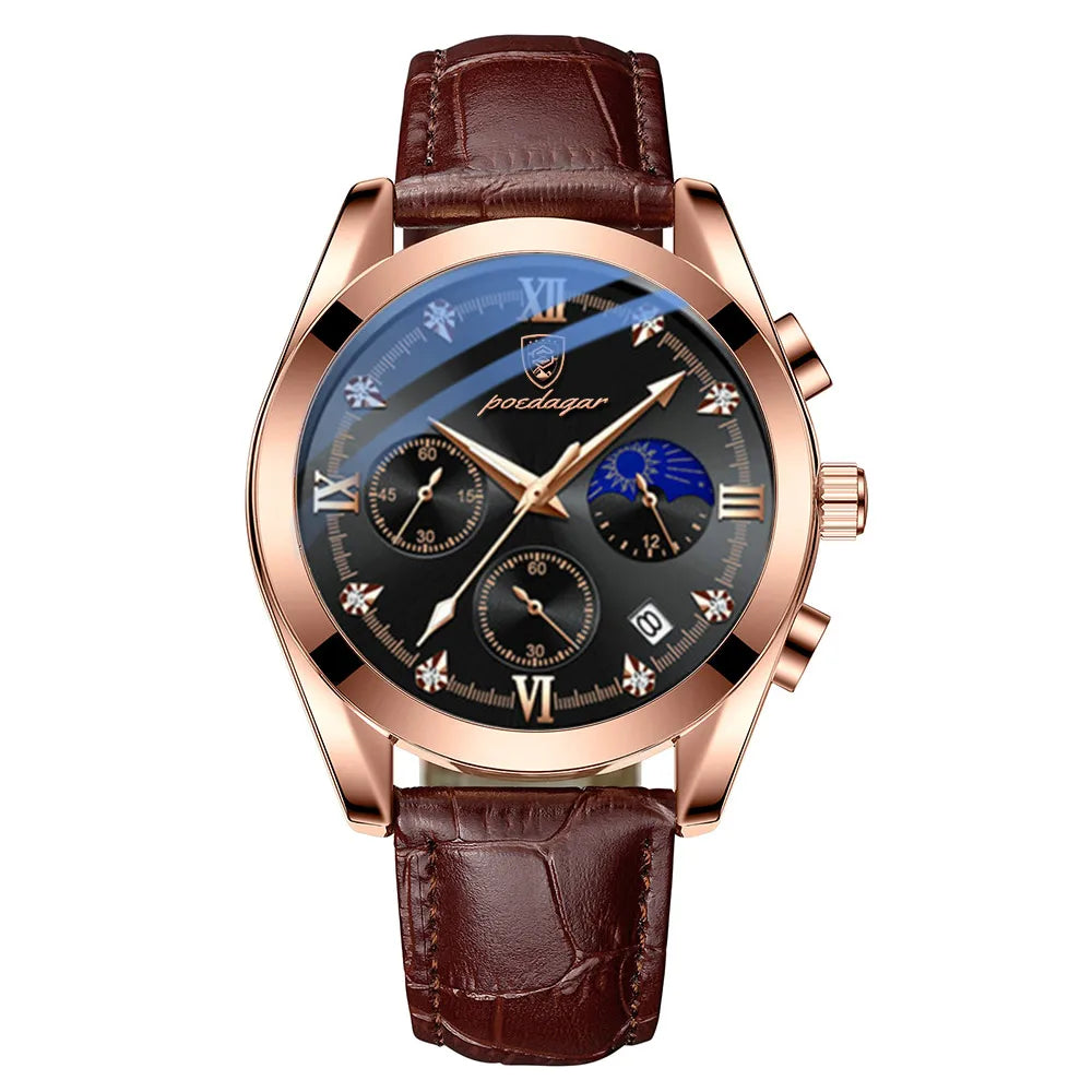 Poedagar New Fashion Men Watch Luminous Waterproof Quartz Watches Luxury Stainless Steel Man Wrist with Date Watch for Men