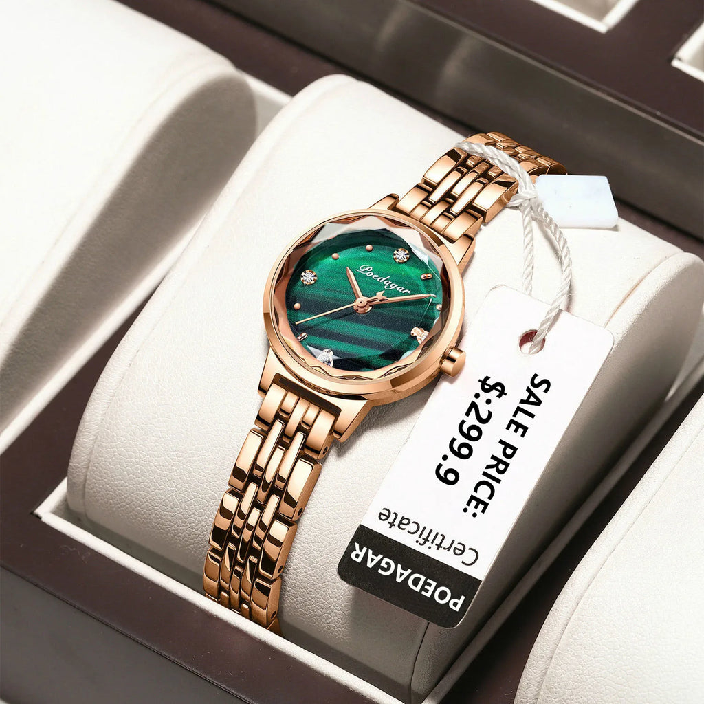 Poedagar Factory Wholesale Fashion Luxury Diamond Women Watch Stainless Steel Band Quartz Watches