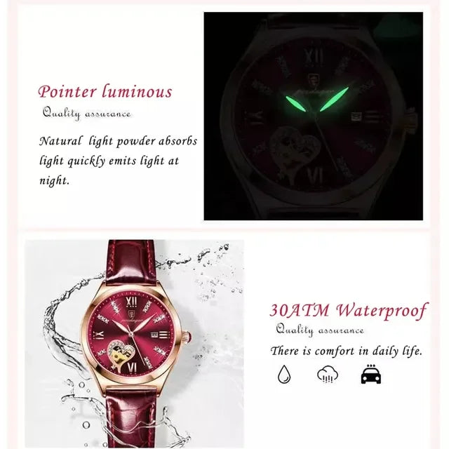 Poedagar New Trendy Watch Women With Diamond Quartz Watches Waterproof Luminous LadiesWristwatch Leather Watch for Women