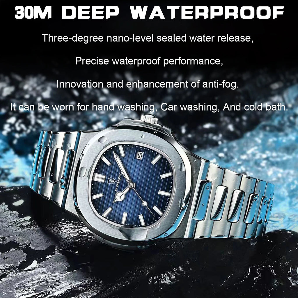 Poedagar 613 Casual Fashion Quartz Watches Waterproof Luminous Men Watch Stainless Steel Watch for Men