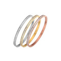 Dainty 4MM Stainless Steel Bangle with Cubic Zirconia for Women