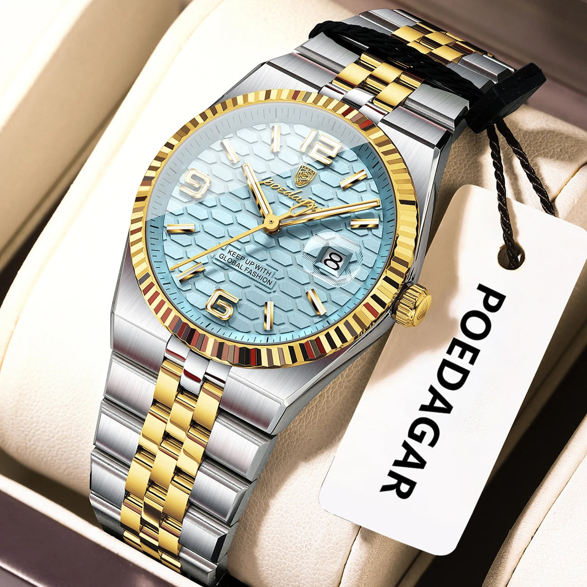 Poedagar High Quality Stainless Steel Quartz Watch Luxury Waterproof Luminous Lady's Wristwatch