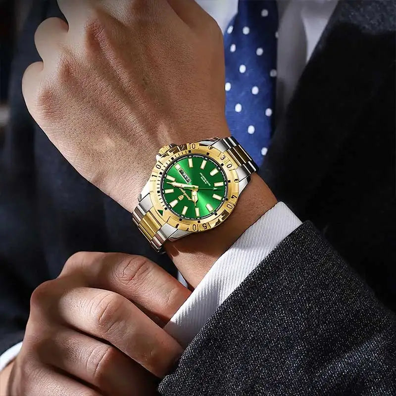 Poedagar New Luxury Quartz Watch Stainless Steel Business Men Watch Waterproof Luminous Date Watch for Men