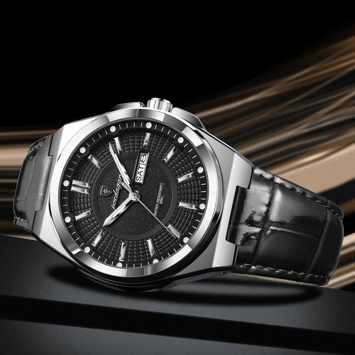 Poedagar 896 Mens Luxury Watch Gift Business Leather Montre Daily Wear Quartz Wristwatch Waterproof Luminous Date Reloj Hombre