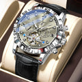 Poedagar 1418 Luxury Automatic Men Wristwatch Leather Hollow Tourbillon Mechanical Watch