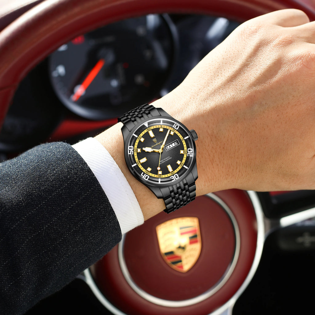 Poedagar 609 Men's Watches Luxury Waterproof Montre Luminous Stainless Steel Quartz Wristwatch for Men Wholesale Factory Direct
