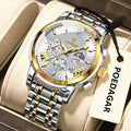 Poedagar 813 Watch for Men Luxury High Quality Waterproof Luminous Men's Watch Chronograph Stainless Steel Quartz Watches Reloj