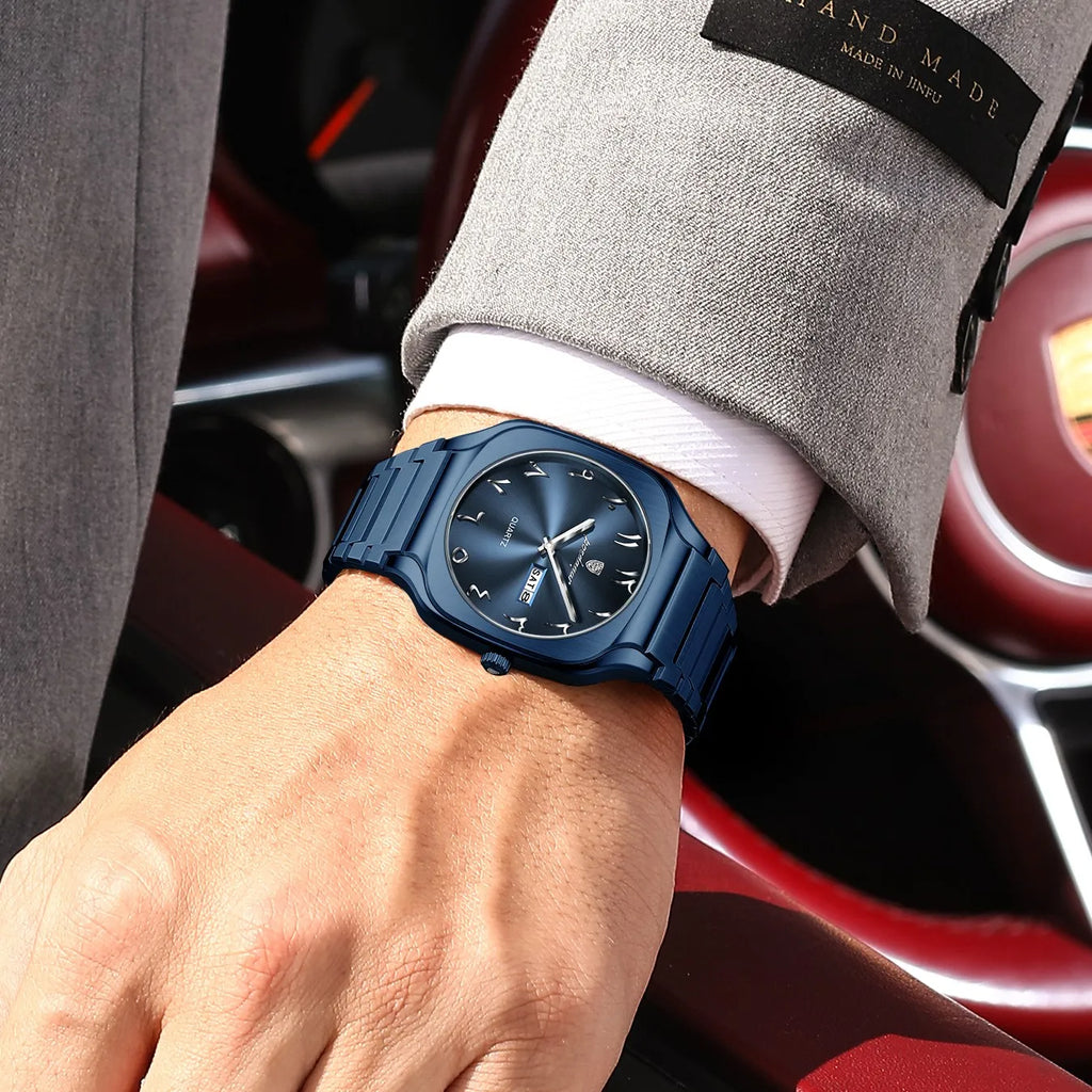 Poedagar 616 Men's Watch Luxury Eastern Arabic Dial Quartz Wristwatch Montre Waterproof Stainless Steel Business Watch for Men