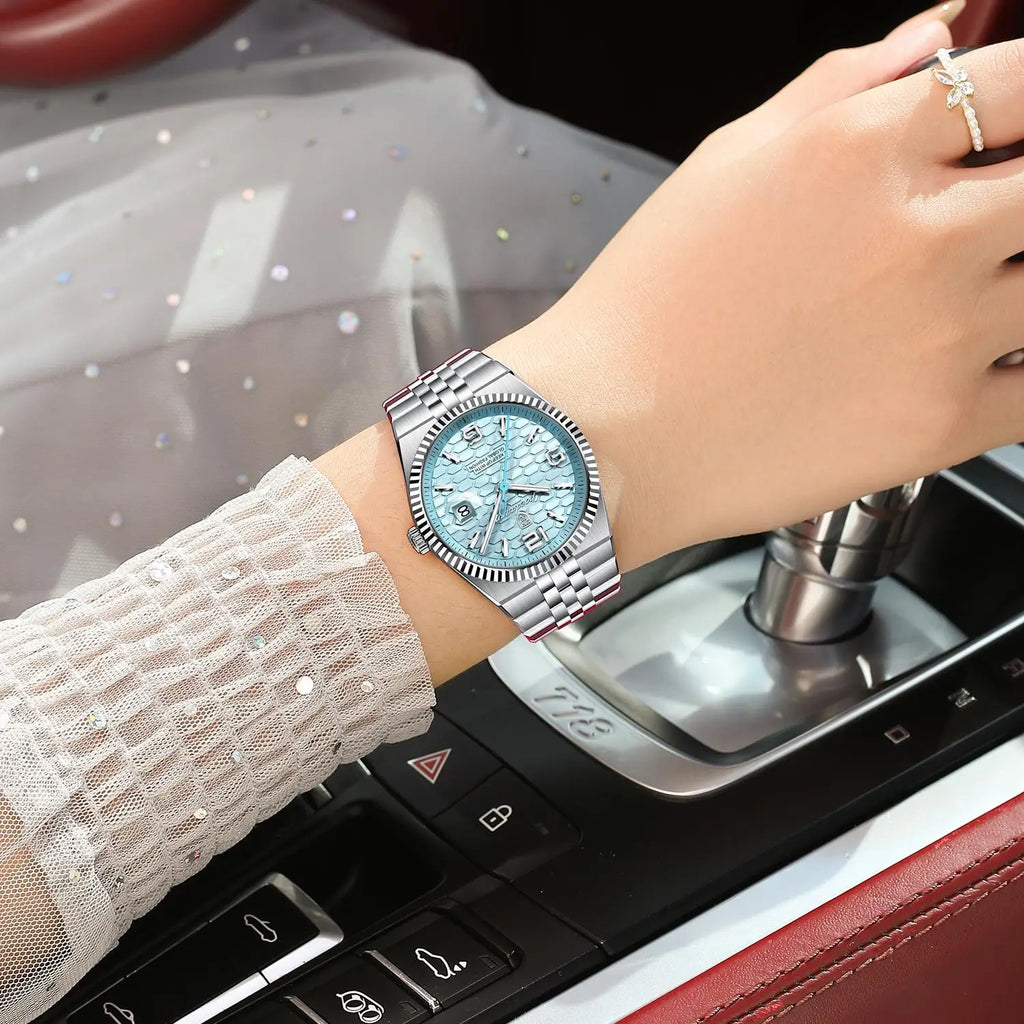 Poedagar High Quality Stainless Steel Quartz Watch Luxury Waterproof Luminous Lady's Wristwatch