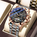 Poedagar 1418 Men's Mechanical Watch Luxury Business Luminous Waterproof Date Wristwatch Hollow Stainless Steel Automatic Watch