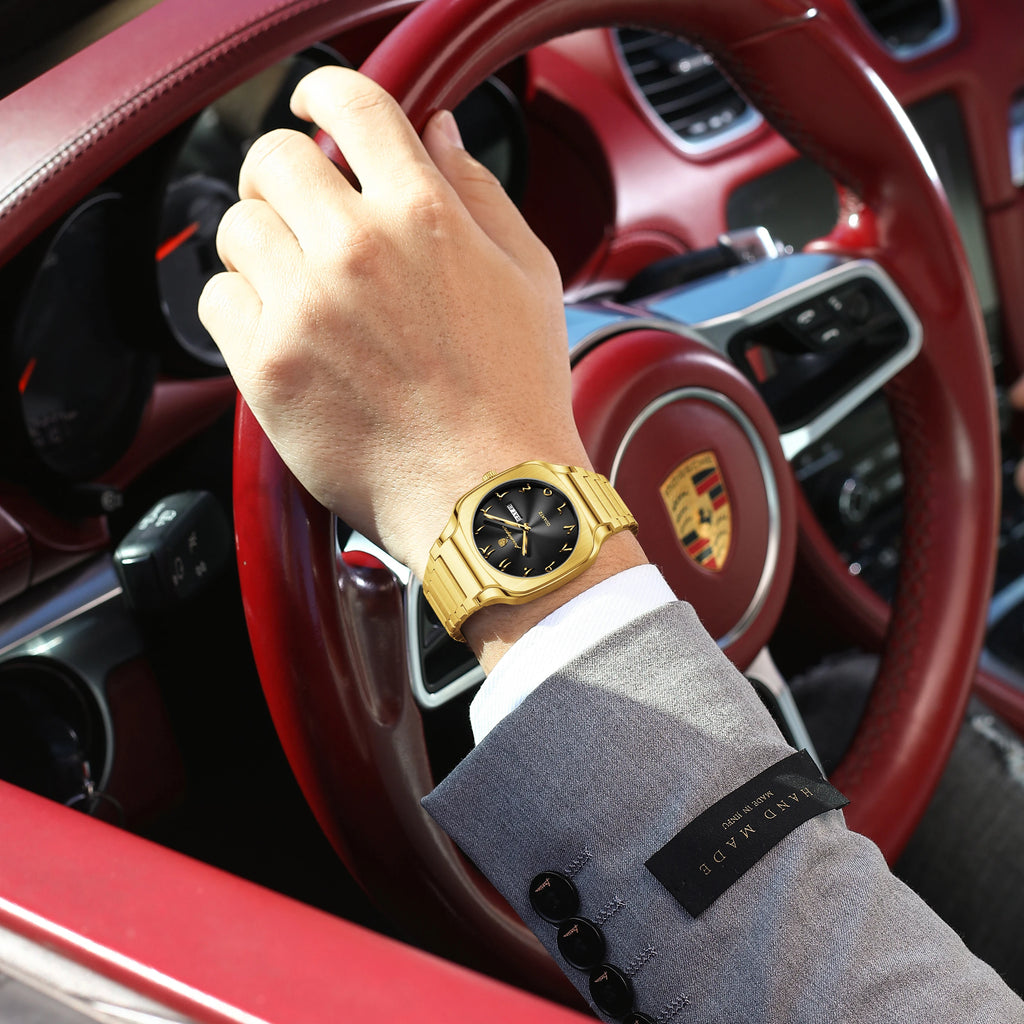 Poedagar 616 Men's Luxury Watch Classic Arabic Dial Quartz Watches Montre Waterproof Stainless Steel Business Wristwatch for Men