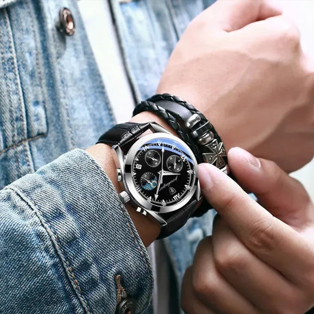 Poedagar New Fashion Men Watch Luminous Waterproof Quartz Watches Luxury Stainless Steel Man Wrist with Date Watch for Men