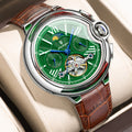Poedagar 1413 Luxury Men's Automatic Mechanical Watch Hollow Tourbillon Leather Strap Reloj Luminous Waterproof Watch for Men