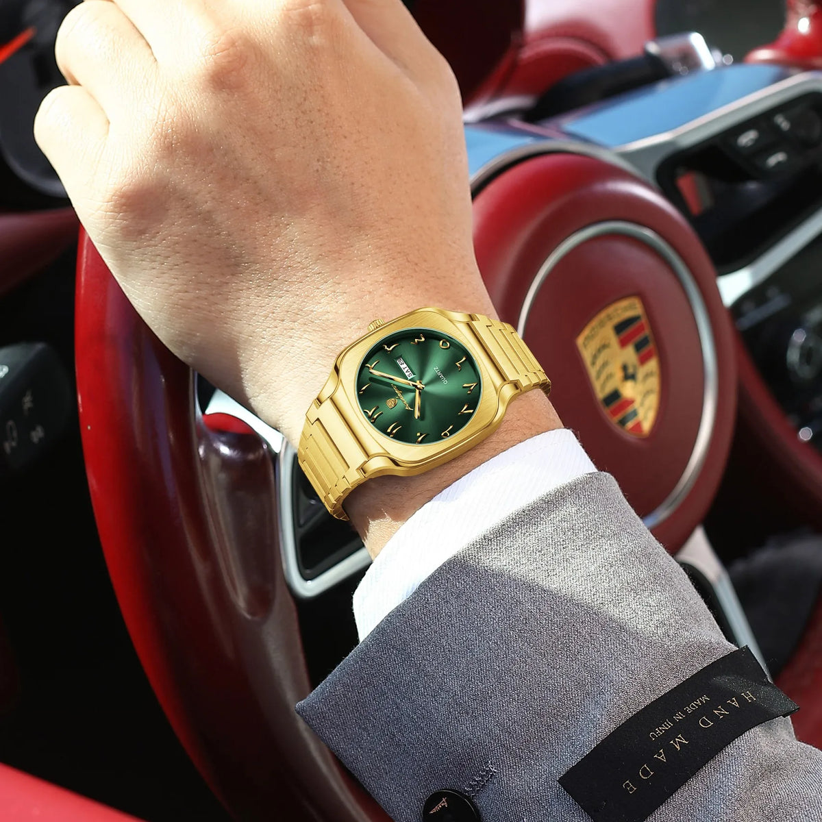 Poedagar 616 Luxury Men's Watch Arabic Dial Waterproof Quartz Watches Relogio Stainless Steel Business Wristwatch for Men