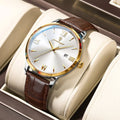 Poedagar Classic Leather Quartz Watches Fashion Calendar Watches Men Wrist Waterproof Watch for Men Wholesale