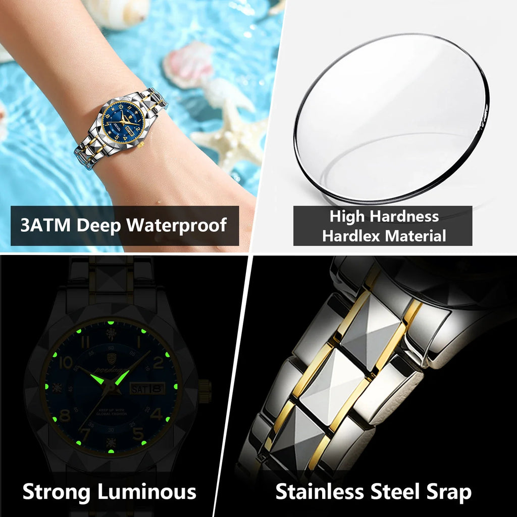 Poedagar 782 New Women Watches Waterproof Ladies Watch Stainless Steel Luminous Quartz Watches for Women