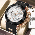 Mens Watch Luxury Poedagar 892 Silicone Strap Waterproof Quartz Watches Montre Luminous Sports Chronograph Watch for Men Relogio