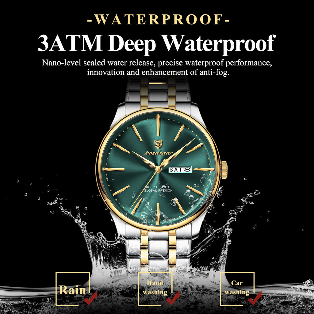 Poedagar 843 Original Men Watch Luxury Business Waterproof Calendar Montre Homme Quartz Wristwatch Factory Wholesale Reloj